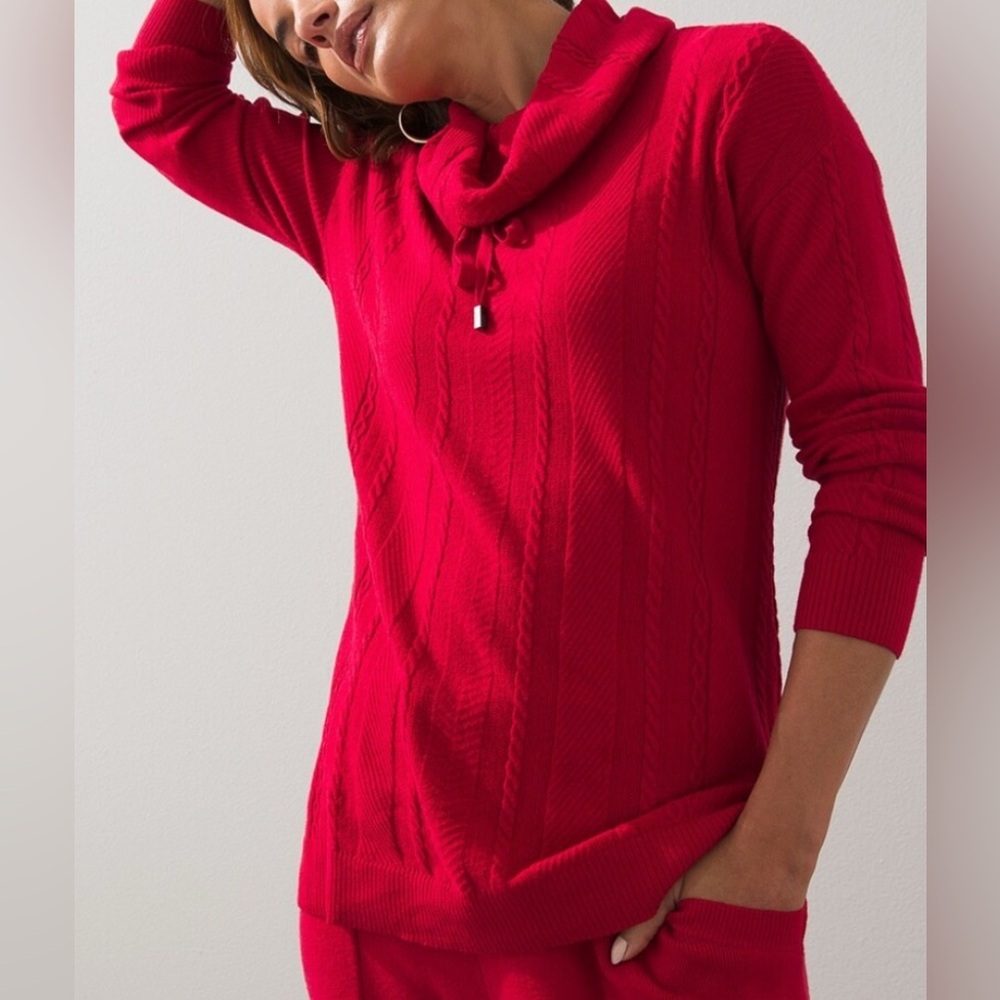 CHICOS ZENERGY SZ/2 Cotton-Cashmere Dolman Sweater